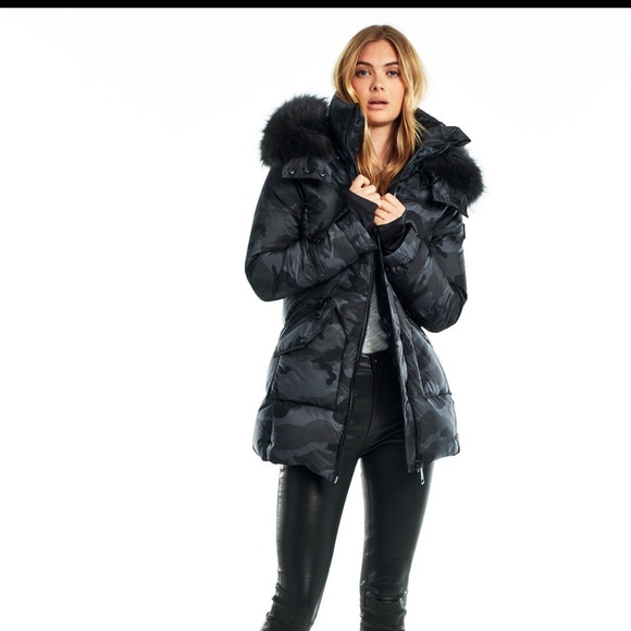Sam Jackets \u0026 Coats | Sam New York Camo Fur Cruiser | Color: Black | Size: S | Annablake101's Closet